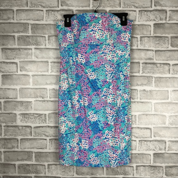 Lilly Pulitzer Dresses & Skirts - Lilly Pulitzer Vibrant Floral Colorful Tie Back Keyhole Strapless Mini Dress 2